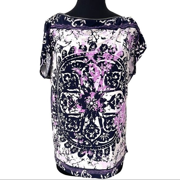 𝅺INC International Concepts Zipper Neck Blouse Sz M - Picture 1 of 10